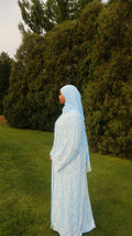 Baby Blue Lace Abaya