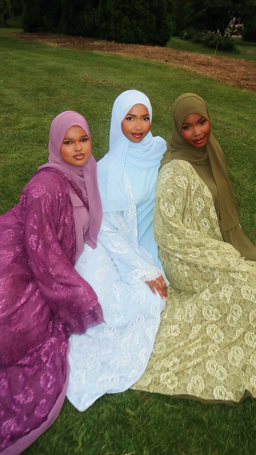 Green Lace Abaya