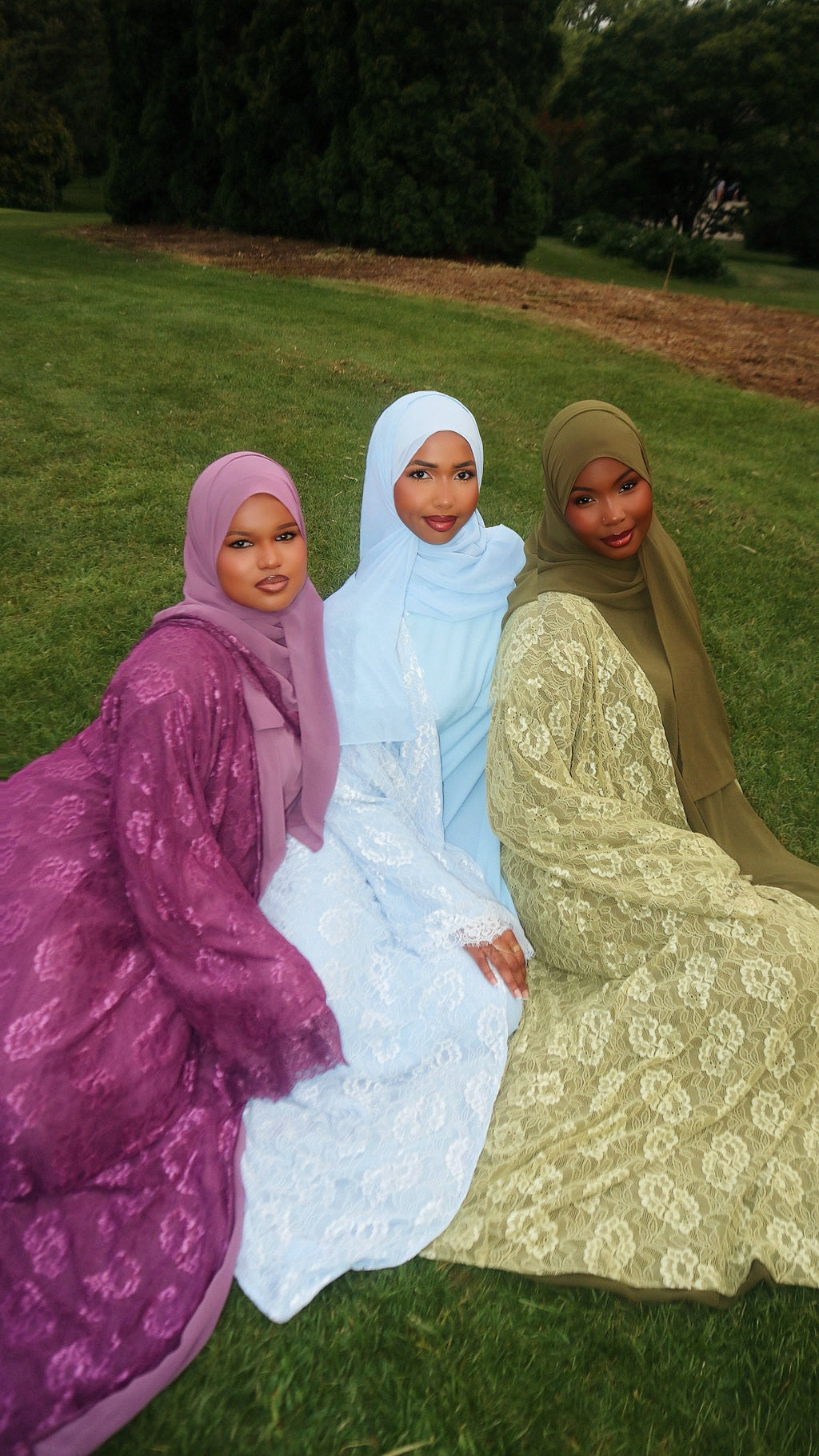 Baby Blue Lace Abaya