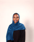 Deep Teal Blue Jersey Hijab