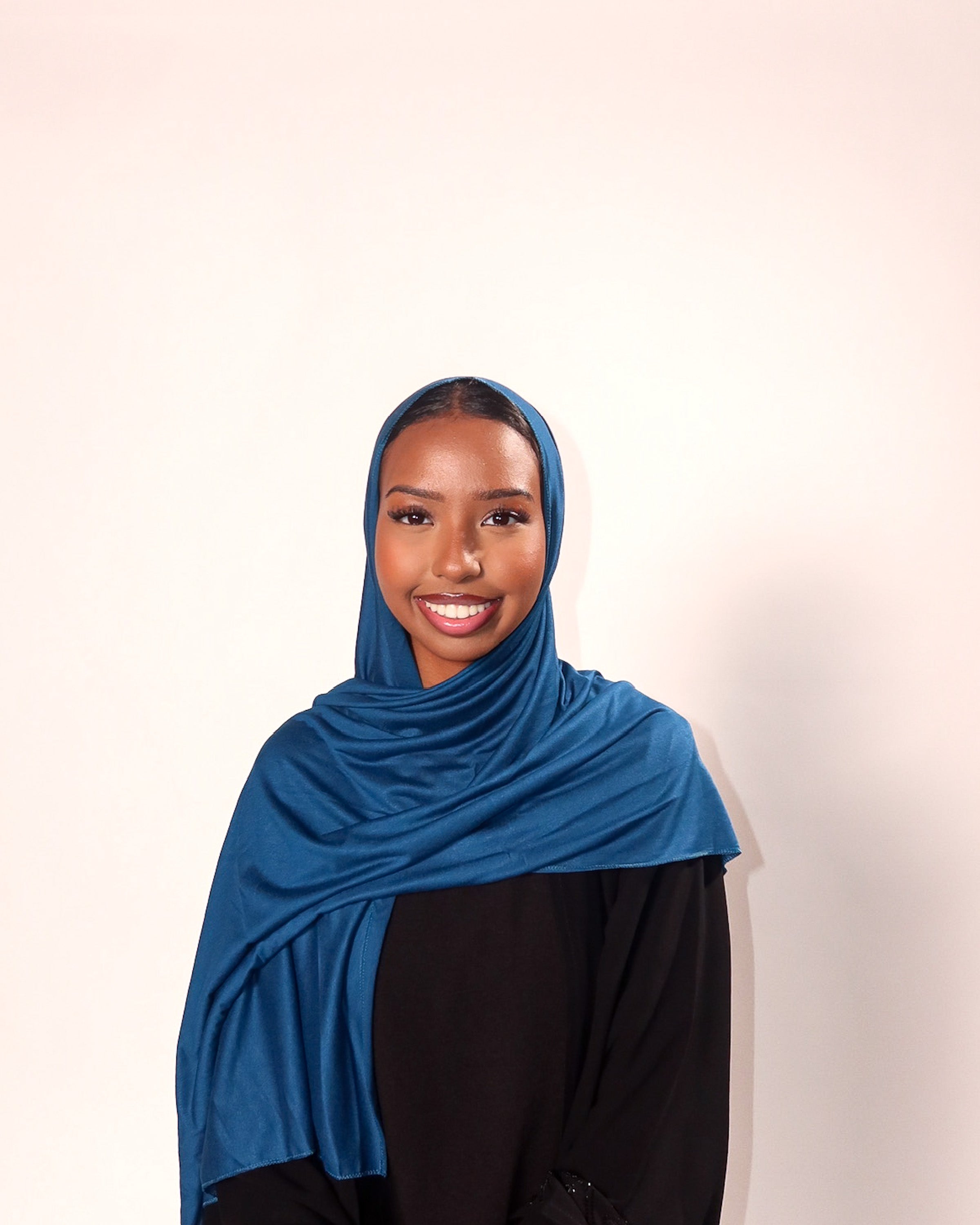 Deep Teal Blue Jersey Hijab
