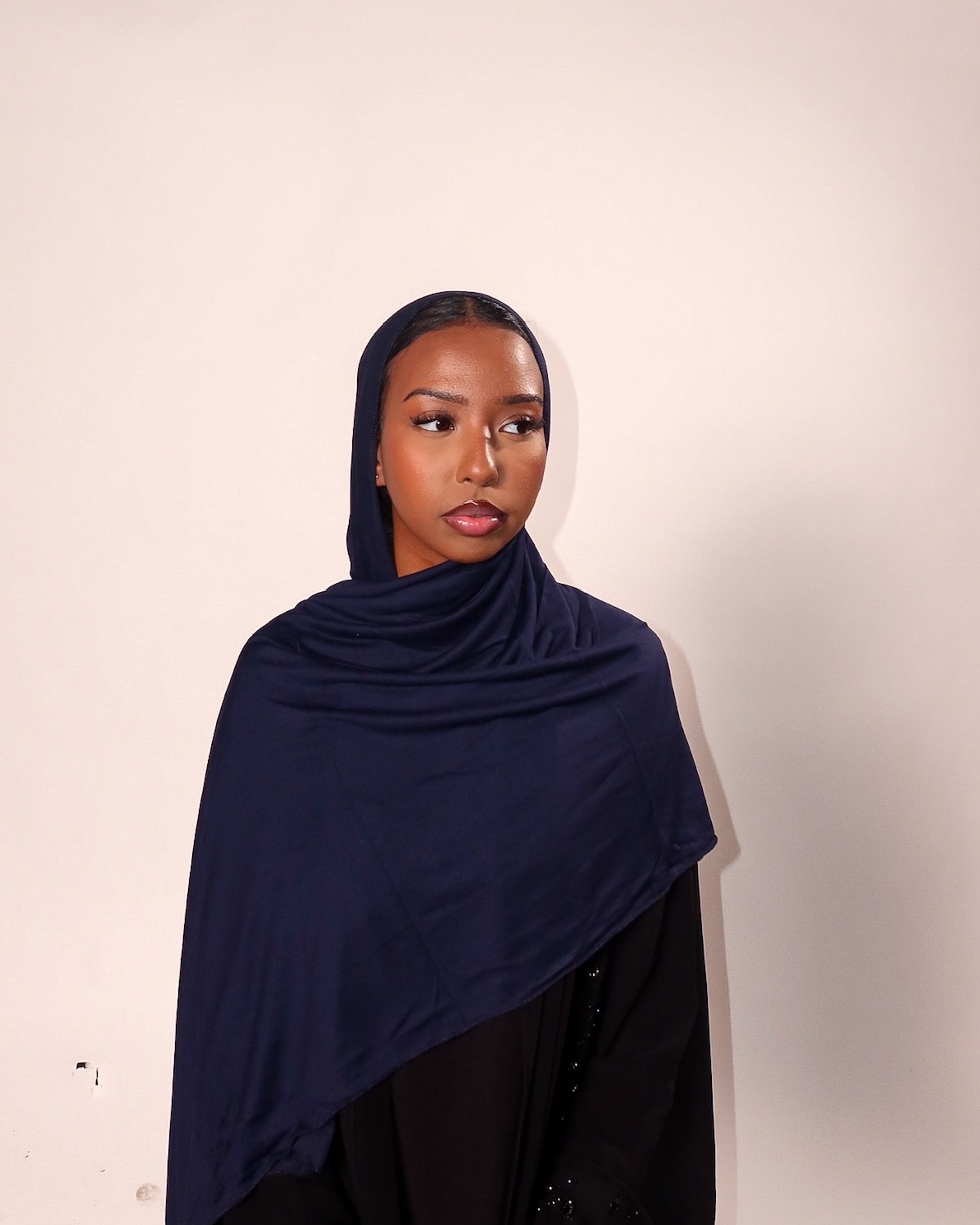 Navy Blue Jersey Hijab