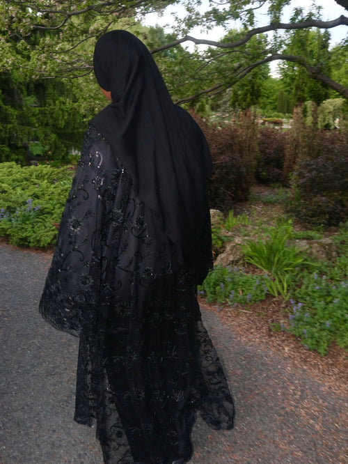 Black Beaded Luxury Abaya