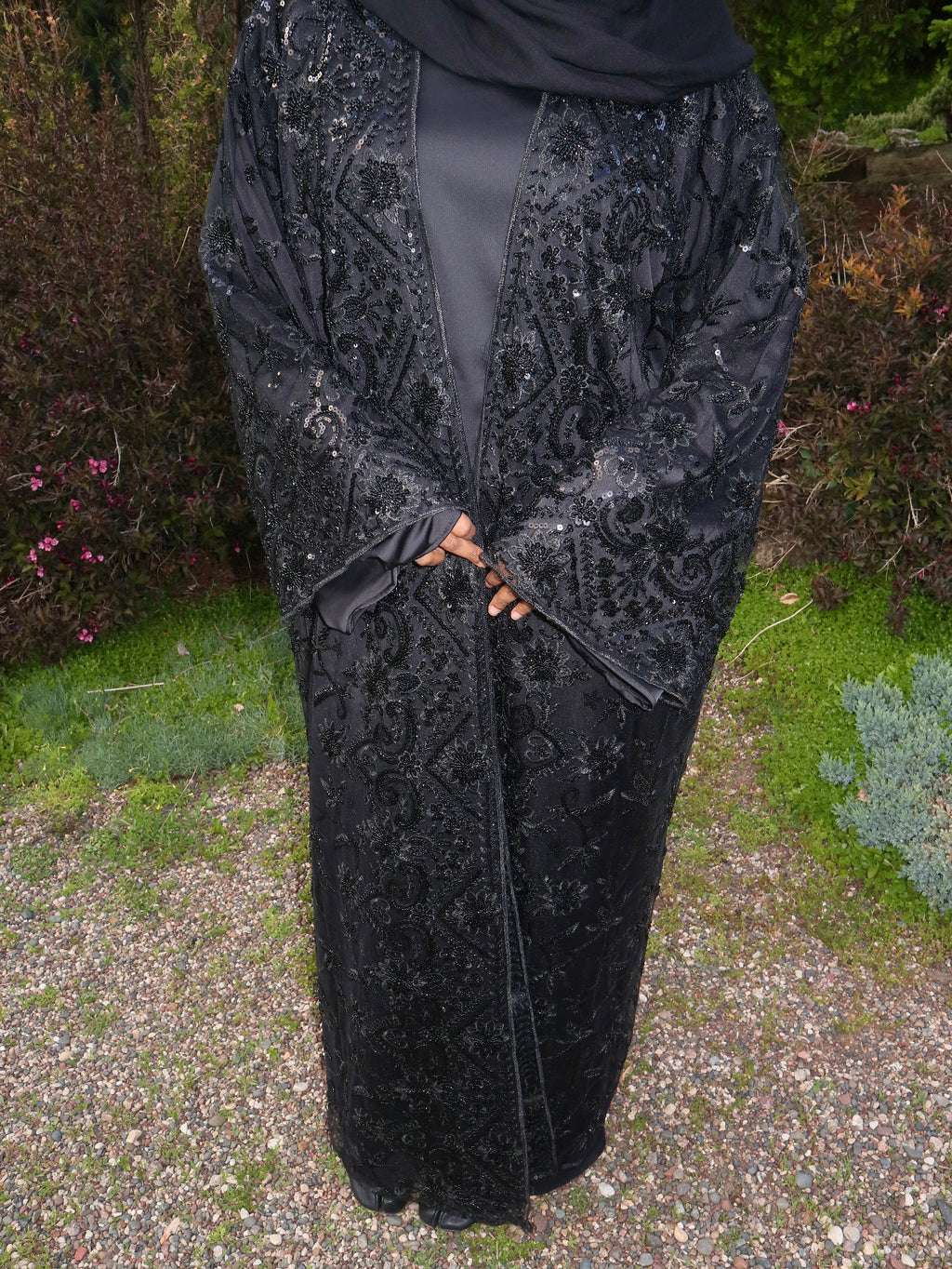 Black Beaded Luxury Abaya