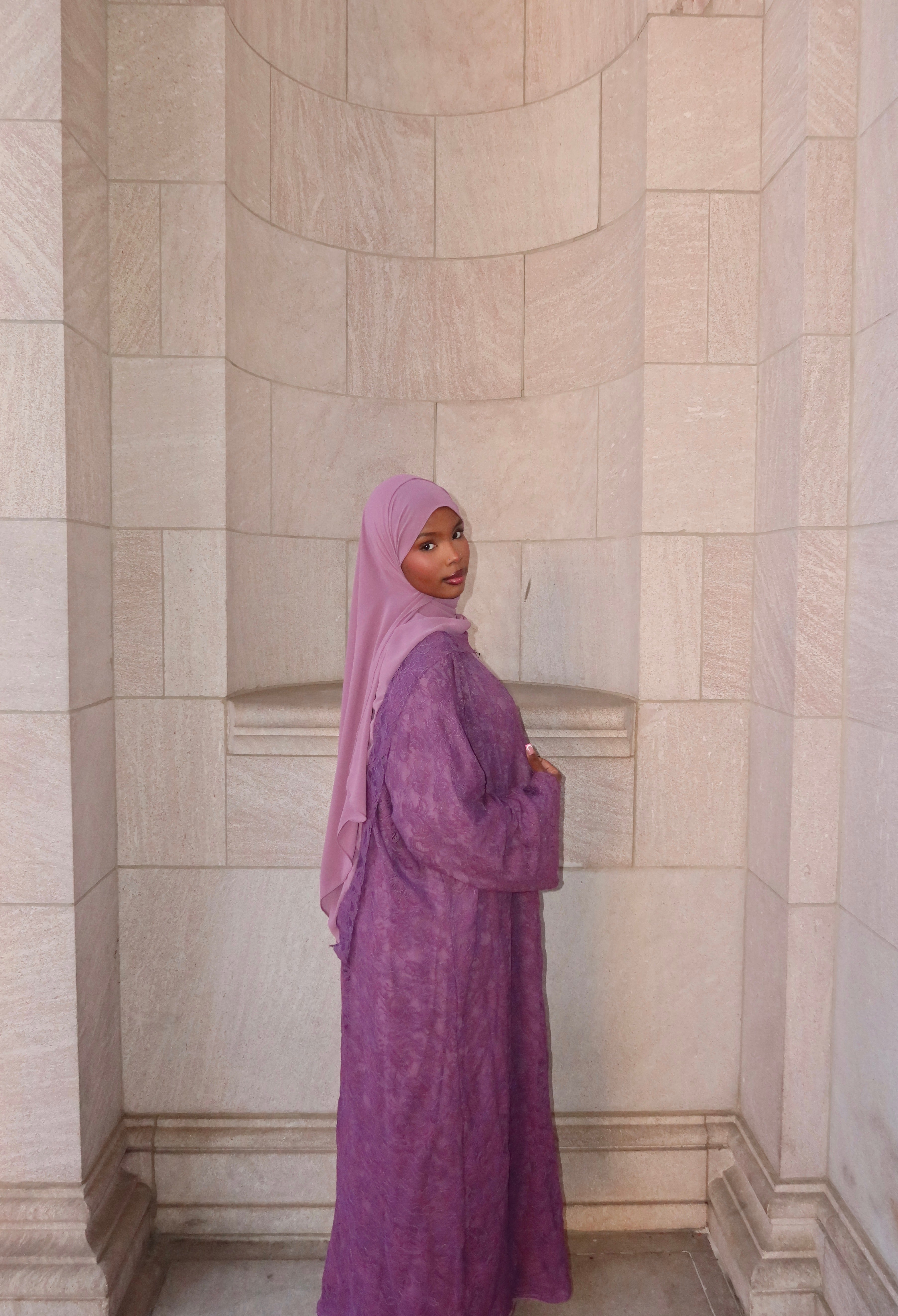 Lavender Lace Abaya