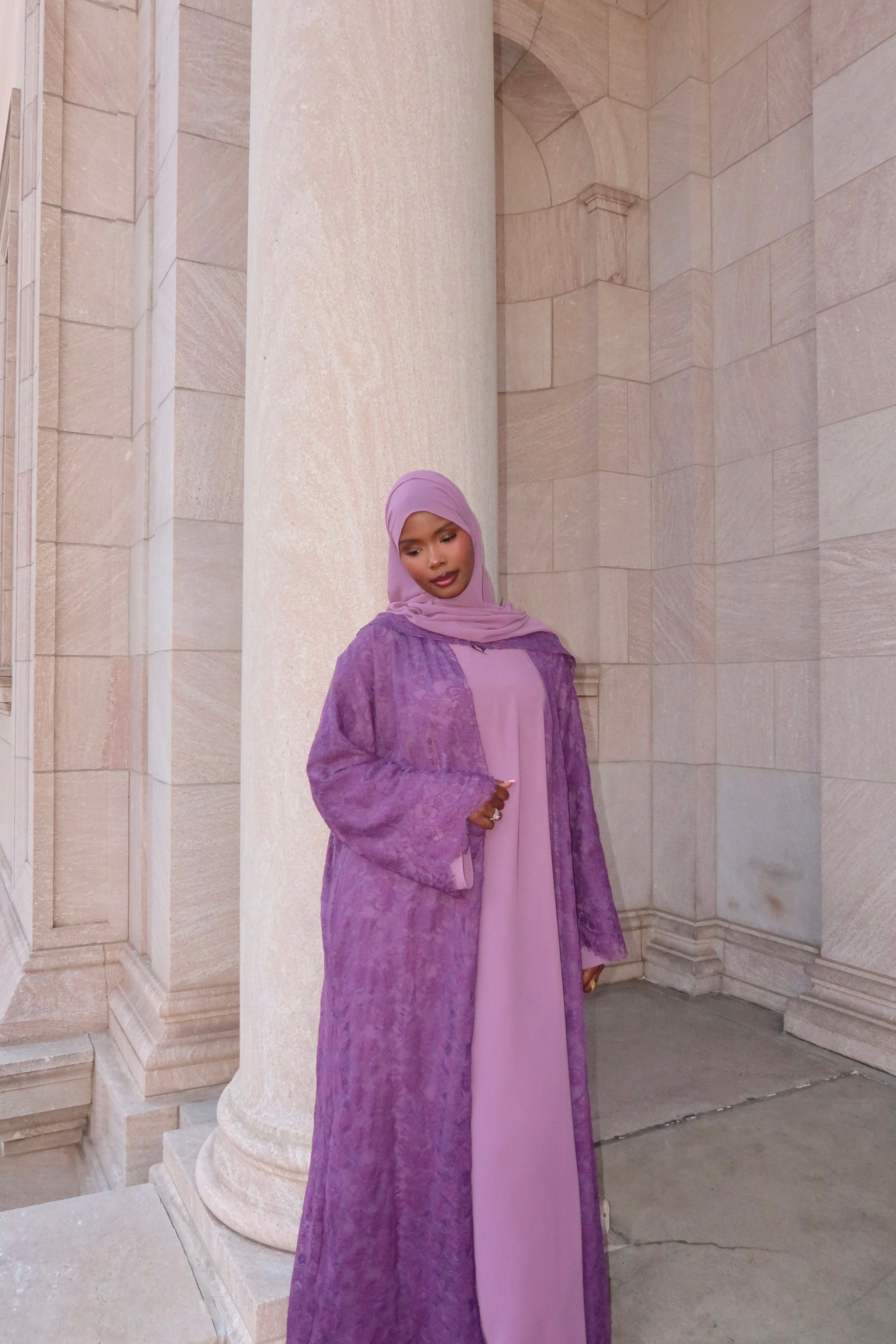 Lavender Lace Abaya