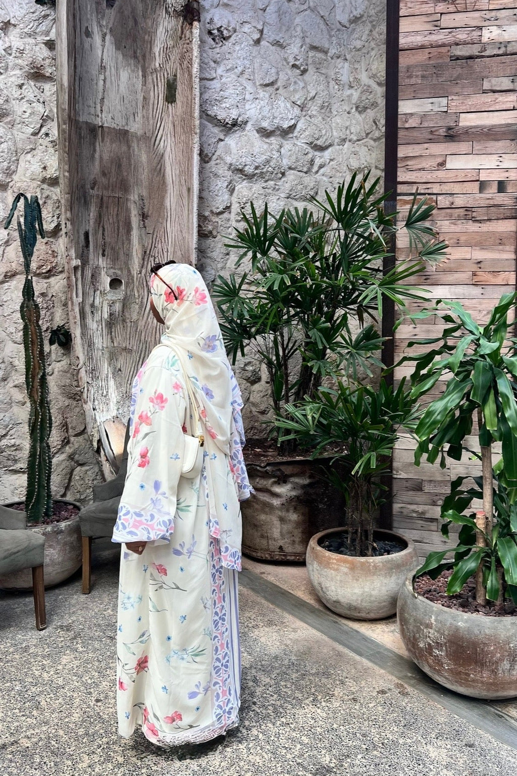 Floral Chiffon Abaya