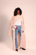 Blush Pink Lace Open Abaya