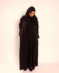 Black Lace Trim Abaya